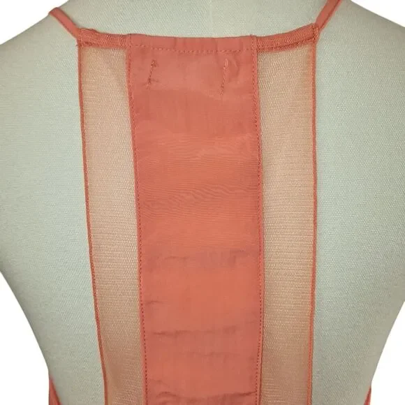 Intimately Free People X-Small Coral Pink Camisole Mesh Panel Racerback - Picture 8 of 12